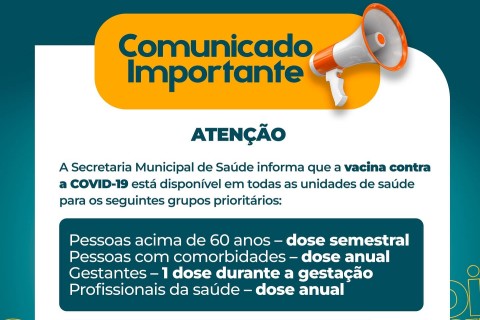 Vacinação contra a COVID-19 segue disponível em Arroio Grande para grupos prioritários
